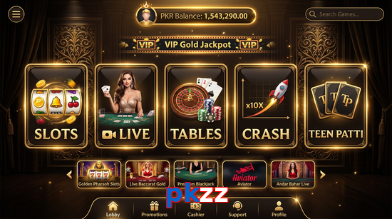 Main screen of Pkzz casino page for PK players