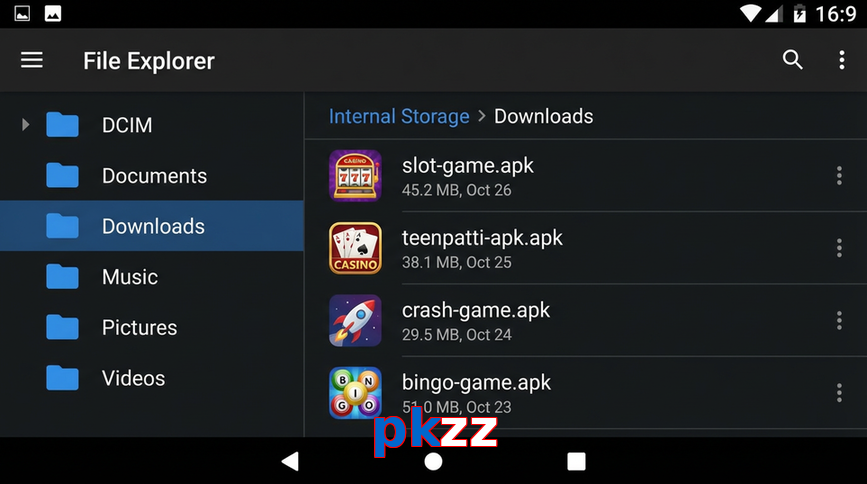 Main screen of Pkzz gameapk page for PK players